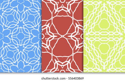 set of decorative floral seamless pattern. vector illustration. for invitation, greeting card, wallpaper, interior design