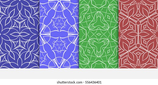 set of decorative floral seamless pattern background. Luxury texture for wallpaper, invitation. Vector illustration. color.