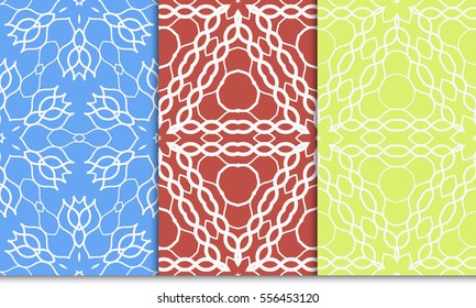 set of decorative floral seamless pattern. vector illustration. for invitation, greeting card, wallpaper, interior design
