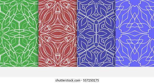 set of decorative floral seamless pattern background. Luxury texture for wallpaper, invitation. Vector illustration. color.