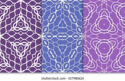 set of decorative floral seamless pattern. Luxury texture for wallpaper, invitation. Vector illustration. purple color.