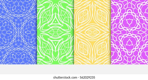 set of decorative floral seamless pattern. lace ornament. Vector illustration. for design invitation, background, wallpaper set of decorative floral seamless pattern. lace ornament. Vector illustration. for design invitation, background, wallpaper