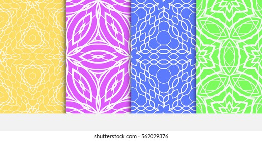 set of decorative floral seamless pattern. lace ornament. Vector illustration. for design invitation, background, wallpaper