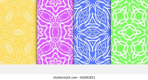 set of decorative floral seamless pattern. lace ornament. Vector illustration. for design invitation, background, wallpaper