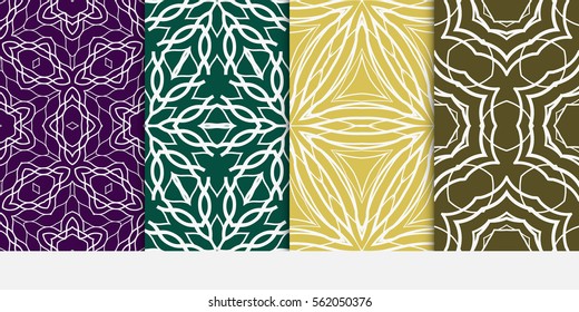 set of decorative floral seamless pattern. lace ornament. Vector illustration. for design invitation, background, wallpaper