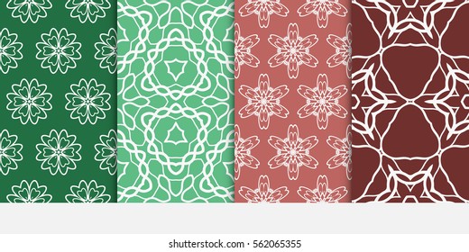 set of decorative floral seamless pattern background. Luxury texture for wallpaper, invitation. Vector illustration. color.
