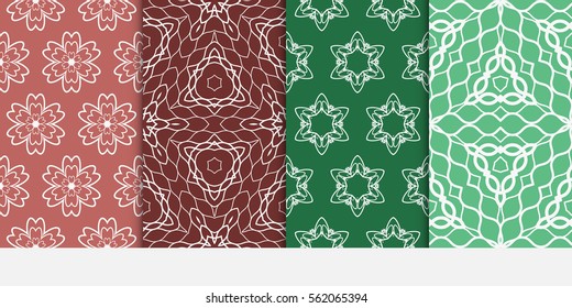 set of decorative floral seamless pattern background. Luxury texture for wallpaper, invitation. Vector illustration. color.