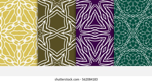 set of decorative floral seamless pattern. lace ornament. Vector illustration. for design invitation, background, wallpaper