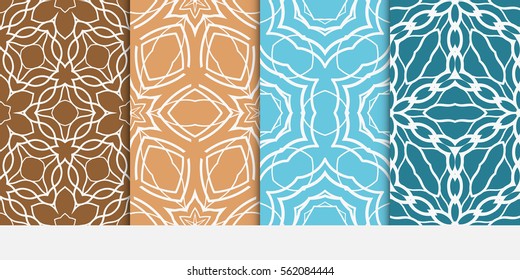 set of decorative floral seamless pattern. lace ornament. Vector illustration. for design invitation, background, wallpaper