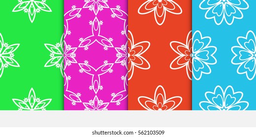 set of decorative floral seamless pattern background. Luxury texture for wallpaper, invitation. Vector illustration.