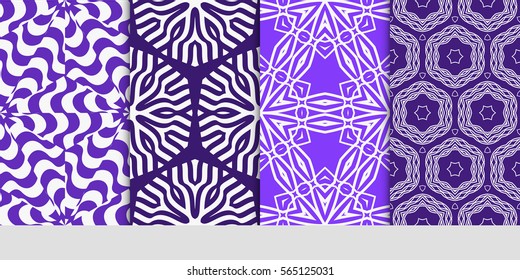 set of decorative floral seamless pattern background. Luxury texture for wallpaper, invitation. Vector illustration.