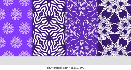 set of decorative floral seamless pattern background. Luxury texture for wallpaper, invitation. Vector illustration.