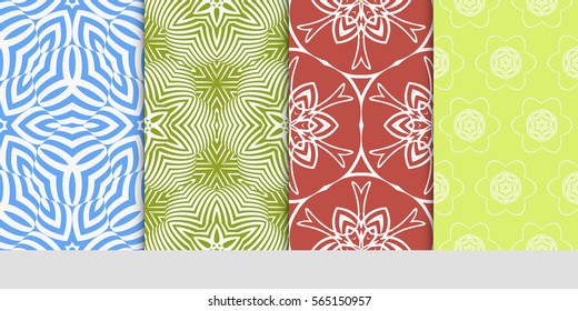 set of decorative floral seamless pattern background. Luxury texture for wallpaper, invitation. Vector illustration.