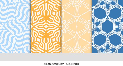 set of decorative floral seamless pattern background. Luxury texture for wallpaper, invitation. Vector illustration.