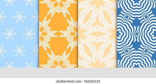 set of decorative floral seamless pattern background. Luxury texture for wallpaper, invitation. Vector illustration.