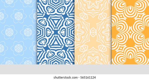 set of decorative floral seamless pattern background. Luxury texture for wallpaper, invitation. Vector illustration.