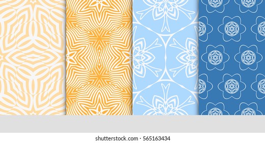 set of decorative floral seamless pattern background. Luxury texture for wallpaper, invitation. Vector illustration.