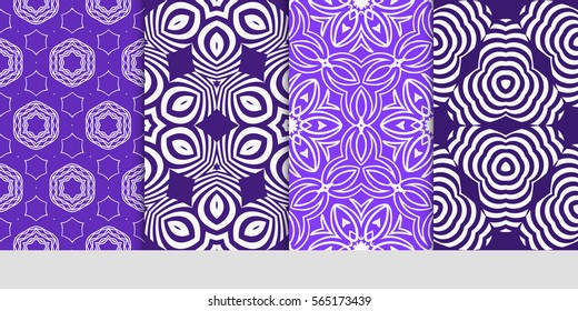 set of decorative floral seamless pattern background. Luxury texture for wallpaper, invitation. Vector illustration.