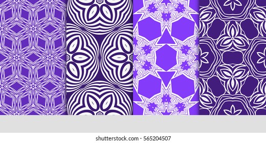 set of decorative floral seamless pattern background. Luxury texture for wallpaper, invitation. Vector illustration.
