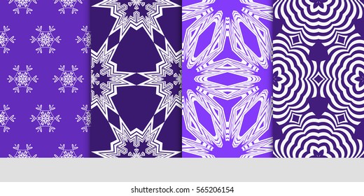 set of decorative floral seamless pattern background. Luxury texture for wallpaper, invitation. Vector illustration.