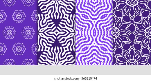 set of decorative floral seamless pattern background. Luxury texture for wallpaper, invitation. Vector illustration.