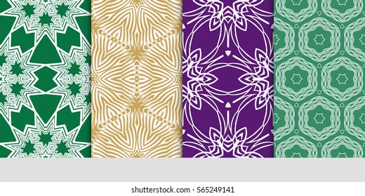 set of decorative floral seamless pattern background. Luxury texture for wallpaper, invitation. Vector illustration.