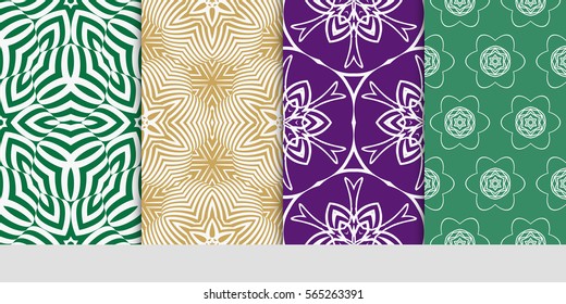 set of decorative floral seamless pattern background. Luxury texture for wallpaper, invitation. Vector illustration.