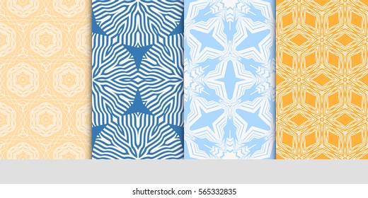 set of decorative floral seamless pattern background. Luxury texture for wallpaper, invitation. Vector illustration.