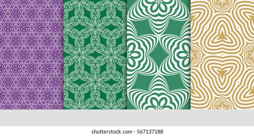 set of decorative floral seamless pattern background. Luxury texture for wallpaper, invitation. Vector illustration.