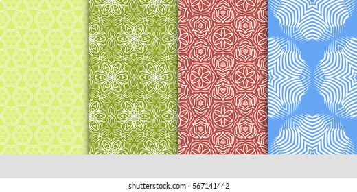 set of decorative floral seamless pattern background. Luxury texture for wallpaper, invitation. Vector illustration.