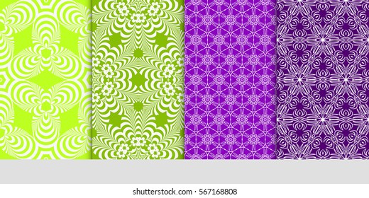 set of decorative floral seamless pattern. lace ornament. Vector illustration. for design invitation, background, wallpaper
