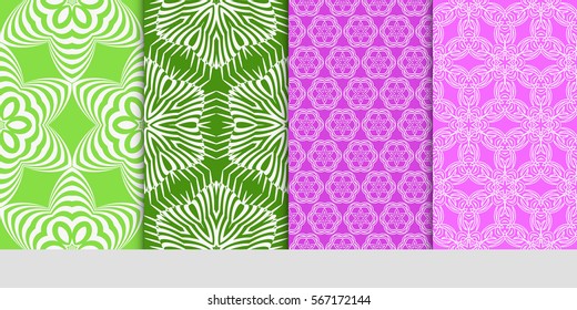 set of decorative floral seamless pattern. lace ornament. Vector illustration. for design invitation, background, wallpaper