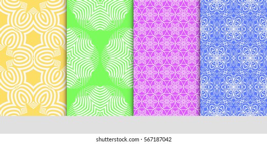 set of decorative floral seamless pattern. lace ornament. Vector illustration. for design invitation, background, wallpaper