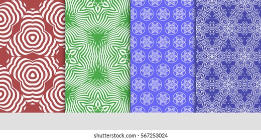 set of decorative floral seamless pattern. lace ornament. Vector illustration. for design invitation, background, wallpaper