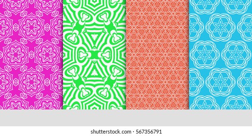 set of decorative floral seamless pattern. lace ornament. Vector illustration. for design invitation, background, wallpaper