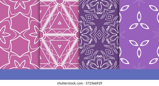 set of decorative floral seamless pattern. vector illustration. for invitation, greeting card, wallpaper, interior design