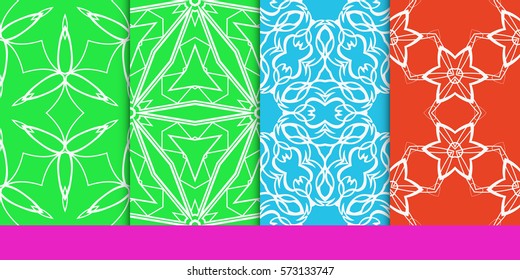 set of decorative floral seamless pattern. vector illustration. for invitation, greeting card, wallpaper, interior design
