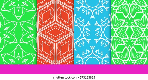 set of decorative floral seamless pattern. vector illustration. for invitation, greeting card, wallpaper, interior design
