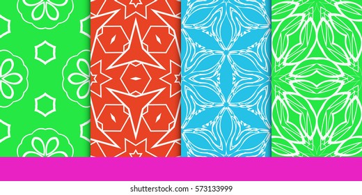 set of decorative floral seamless pattern. vector illustration. for invitation, greeting card, wallpaper, interior design