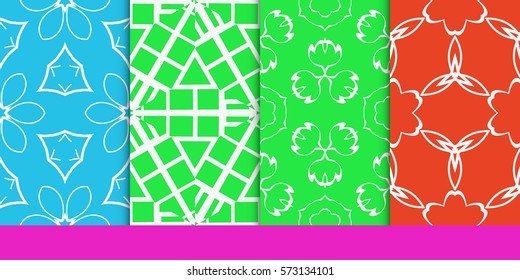 set of decorative floral seamless pattern. vector illustration. for invitation, greeting card, wallpaper, interior design