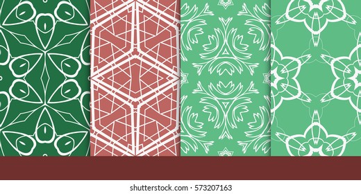 set of decorative floral seamless pattern. vector illustration. for invitation, greeting card, wallpaper, interior design