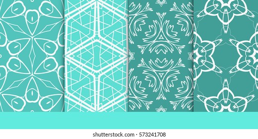 set of decorative floral seamless pattern. vector illustration. for invitation, greeting card, wallpaper, interior design
