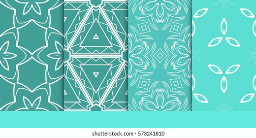 set of decorative floral seamless pattern. vector illustration. for invitation, greeting card, wallpaper, interior design