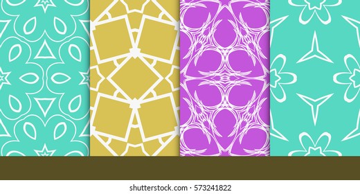 set of decorative floral seamless pattern. vector illustration. for invitation, greeting card, wallpaper, interior design