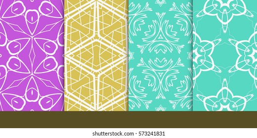 set of decorative floral seamless pattern. vector illustration. for invitation, greeting card, wallpaper, interior design