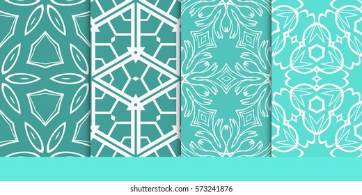 set of decorative floral seamless pattern. vector illustration. for invitation, greeting card, wallpaper, interior design