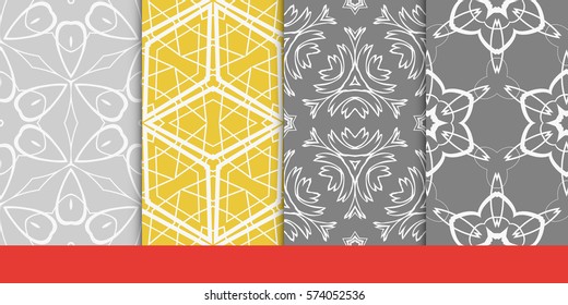 set of decorative floral seamless pattern. vector illustration. for invitation, greeting card, wallpaper, interior design