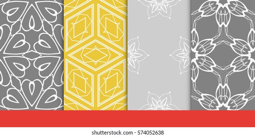 set of decorative floral seamless pattern. vector illustration. for invitation, greeting card, wallpaper, interior design