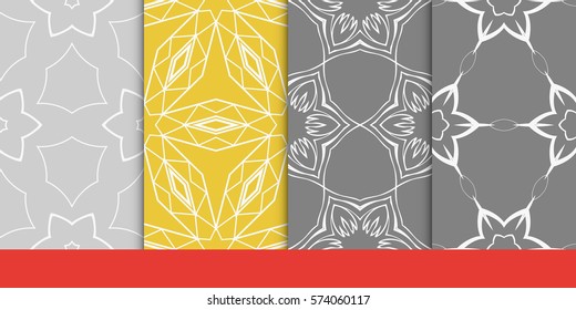 set of decorative floral seamless pattern. vector illustration. for invitation, greeting card, wallpaper, interior design set of decorative floral seamless pattern. vector illustration. for invitation, greeting card, wallpaper, interior design