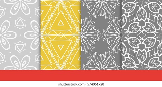 set of decorative floral seamless pattern. vector illustration. for invitation, greeting card, wallpaper, interior design
